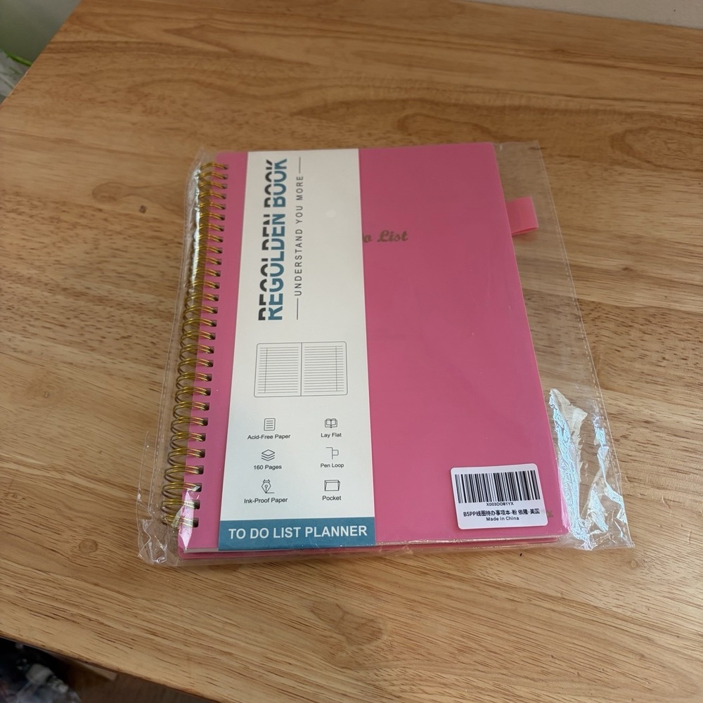 New To Do List Planner Spiral Notebook Pink 180 Pages School Work